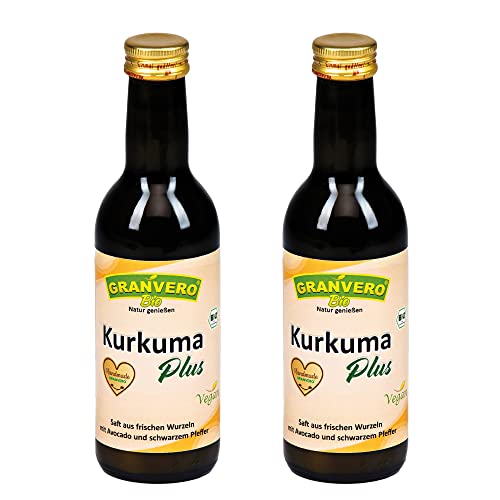 GRANVERO®, Kurkuma mit Avocado und schwarzem. Pfeffer, DE-OKO-006, Kurkuma Plus, 2 Flaschen, je 250 ml Cover