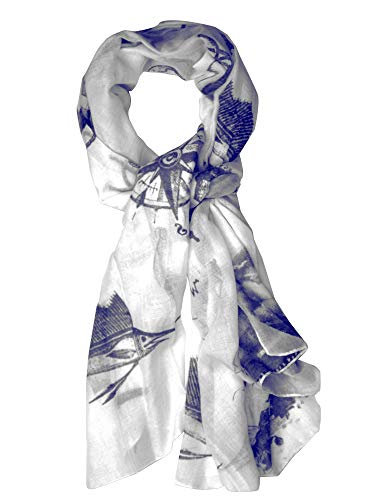 NYFASHION101 Women's Nautical Seagull Lighthouse Life Raft Print Shawl Scarf Wrap2