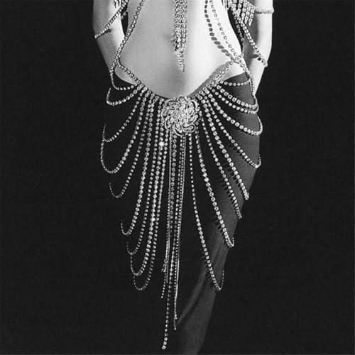 Luxurious Waist Belt Stylish Rhinestones For Stage Dance Music Festival Club Dress Belt Body Jewelry Chain Crystal Bridal Wai3