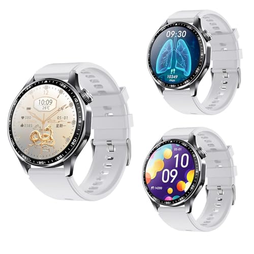 Wizvox 2025 Smartwatch Mujer - 𝐑el𝐨j 𝐌edid𝐨r 𝐆𝐥𝐮𝐜𝐨𝐬𝐚 1.55' Mejor Smartwatch Calidad Precio Conectividad Bluetooth Monitor De SpO2 Entrenamiento Y Deportes F610510,Grey