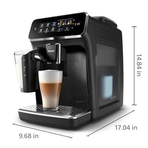 Philips 3200 Series Fully Automatic Espresso Machine, LatteGo Milk Frother, 5 Coffee Varieties, Intuitive Touch Display, 100% Ceramic Grinder, AquaClean Filter, My Coffee Choice, Black (EP3241/54) image 3