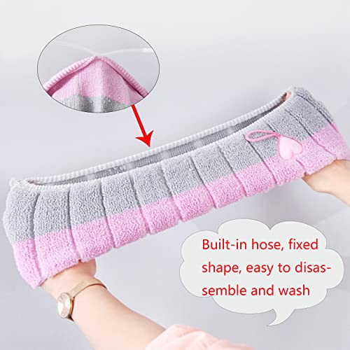 4 Stück WC-Sitzwärmer Toilettensitzauflagen Waschbar Tuch Toilettensitzbezug Pads Waschbar Eingebauten Kunststoffring Heraus Fasergewebe für Meisten Toiletten Damen Mamas Altere Menschen – Bild 6