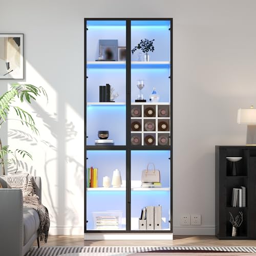 Vitrina de cristal con puertas batientes, 80...