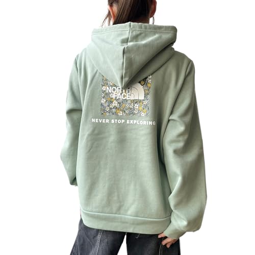 [ザノースフェイス] パーカー レディース バックプリント ボックスロゴ 裏起毛 Evolution Floral Box Nse Hoodie, Slate Moss サイズS [並行輸入品]
