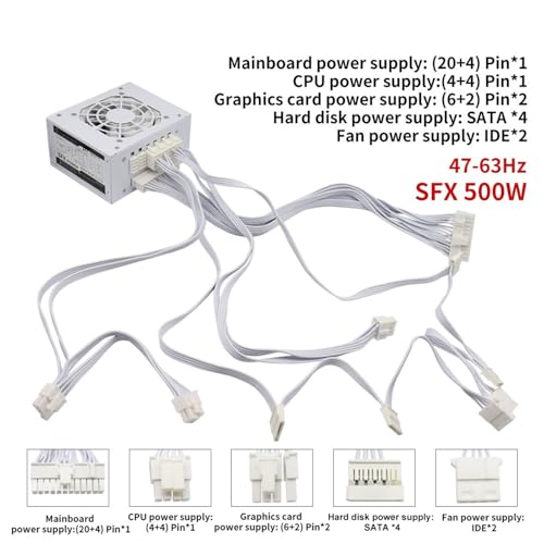 KTMBOHU Solución Modular Completa SFX-500W Mini ITX/Micro ATX/SFX 500W Fuentes de alimentación PSU - imagen 3