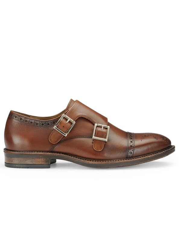 Image of TEAKWOOD LEATHERS Men Formal Monk Shoes Perfect for Semi Casual, Parties & Other Occasions Comfort, Durable Genuine Leather Monks Shoe for Men | SH MJ-57 P
