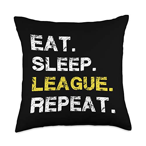 Eat Sleep League Repeat Apparel Eat Sleep League Repeat Sports Gaming Gift Throw Pillow, 18x18, Multicolor