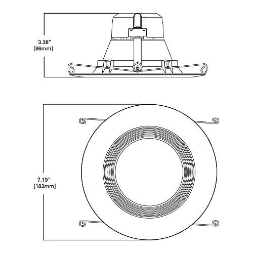 Image of HALO LT 5 in / 6 in 6-Pack Indoor /Outdoor Recessed LED Retrofit Trim Can Lights 3CCT Selectable 3000K /4000K /5000K 600 Lumens Dimmable ENERGY STAR Certified