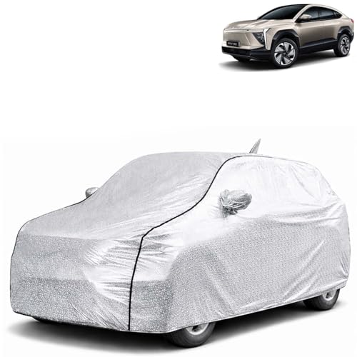 Image of KINGSWAY SilverTech 100% Waterproof Car Cover Only with Mahindra XEV 9E (Year 2025 Onwards - All Model) | Mirror and Antenna Pockets | Scratchproof | All Weather Car Body Cover