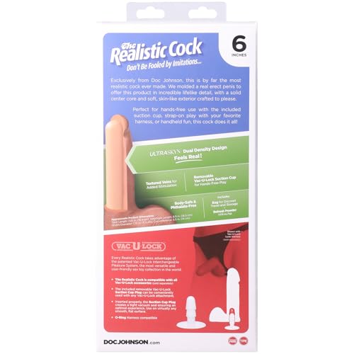 Doc-Johnson-The-Realistic-Cock-with-Removable-Suction-Cup-ULTRASKYN-6-Inch-F-Machine-and-Harness-Compatible-Dildo-Caramel