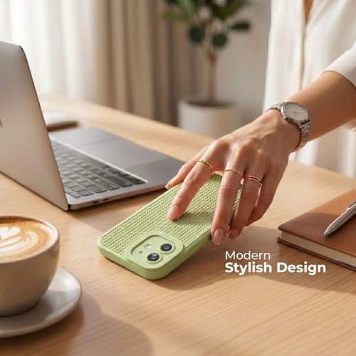 Image of amazon basics Luxury 3D Knitted Texture Soft Silicone Back Cover for iPhone 11 | Slim Fit Shockproof Case with Camera Protection & Non-Slip Grip - Green