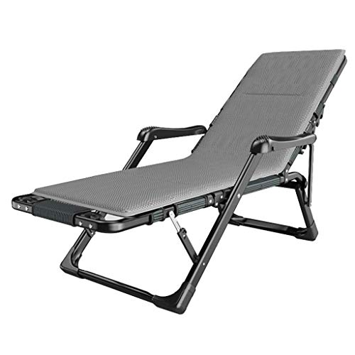 Tumbona plegable para exteriores con cojines, silla de relajación reclinable para balcón, jardín, piscina, playa y camping, reposapiés acolchado para máxima comodidad