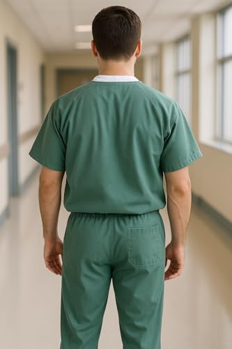 Conjunto (pijama) cirúrgico privativo em brim (Azul Hospitalar, M)