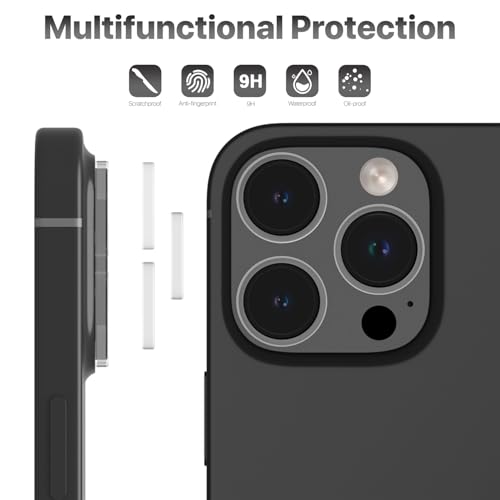 Image of GRIPP 3in1 Focal Camera Lens Protector for iPhone 16 Pro, iPhone 16 Pro Max / 17 Pro / 17 Pro Max / 15 Pro / 15 Pro Max, Transparent Ring, Ultra-Clear HD Glass, Easy Install - Transparent