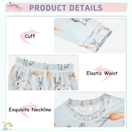 senya Rabbit and Carrot A Pajamas Set Long Sleeve Soft Cotton Sleepwear 2 Piece4
