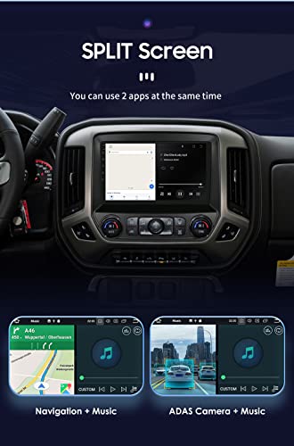 8 Core 8 + 128 GB Android 12 estéreo automotivo para Chevrolet Silverado/GMC Sierra 2014-2018 tela Q