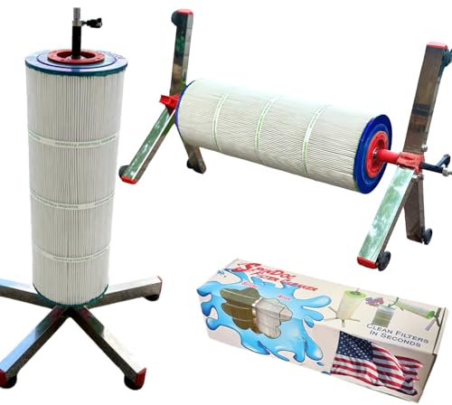 SpinDoc Filter Cleaning Stand Cleaner for 3, 4 or 6 Inch Swimming Pool Cartridges, Tornado Cyclonic Spinner Action Maintenance Pump Equipment Above in ground Solar Cover Salt Systems or Chlorine