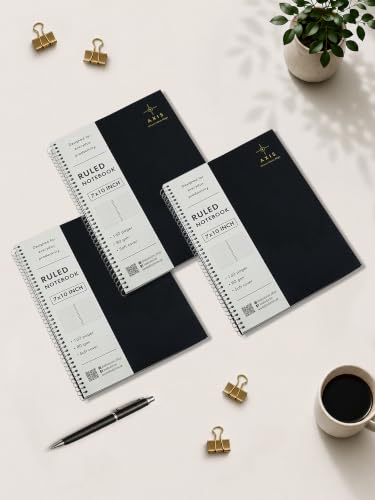 Image of DOODLE B5 Spiral Notebook Set of 3 | 7 x 10 Inch Large Ruled Notebooks | 160 Lined Pages, 80 GSM Thick Paper | Soft Cover Journal for Study, Office, Work & Note Taking (AXIS)