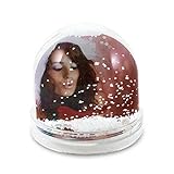 Setkon Schneekugel/Fotokugel für 2 Bilder mit weißen Schneeflocken
