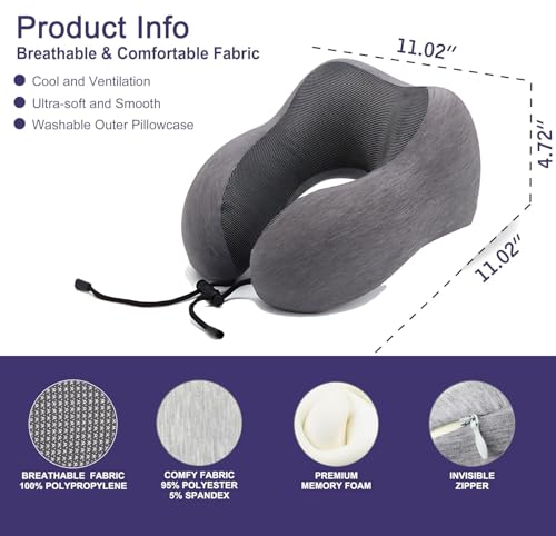 Almohada de espuma viscoelástica para viaje cuello miniatura 2