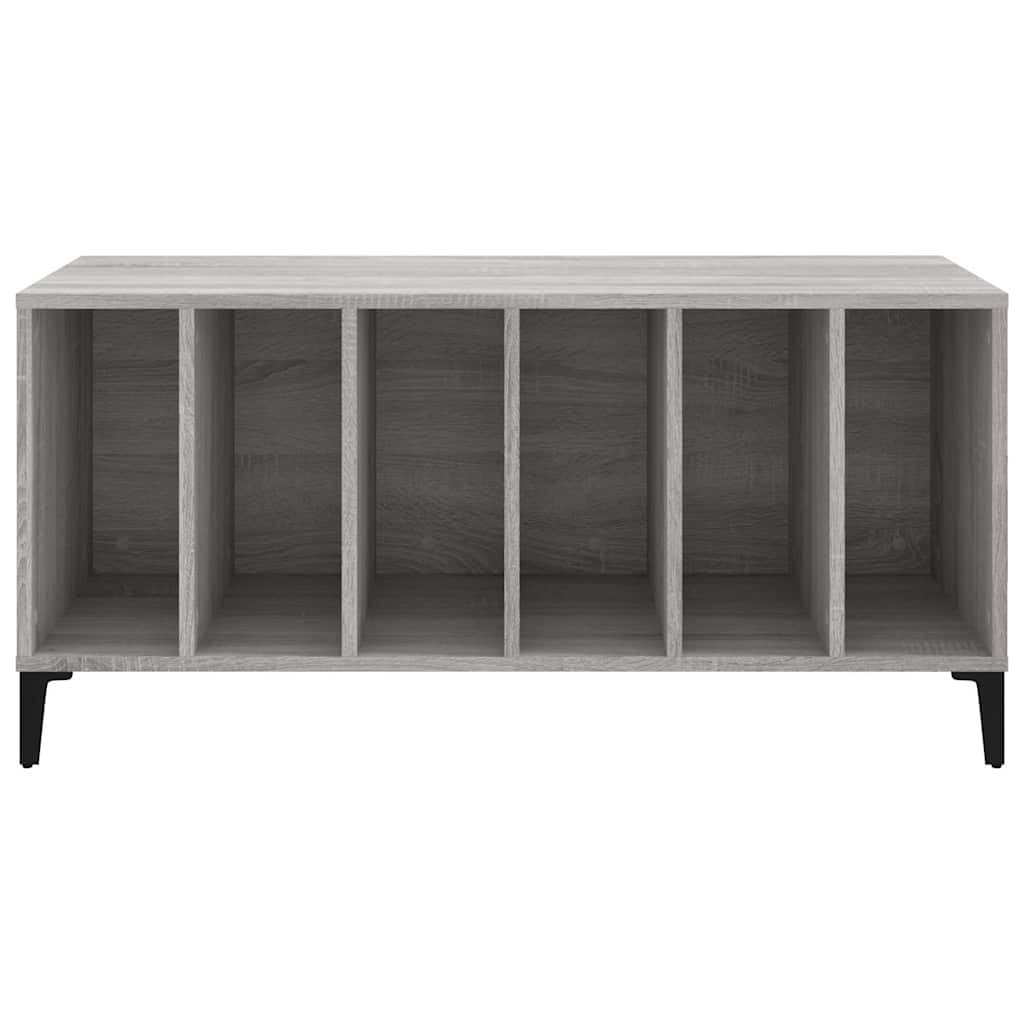 Armadio per dischi in legno Sonoma, grigio, con gambe in metallo, 100 x 38 x 48 cm, spazio per dischi in vinile e vinile, per soggiorno, ufficio e diversi scenari di archiviazione