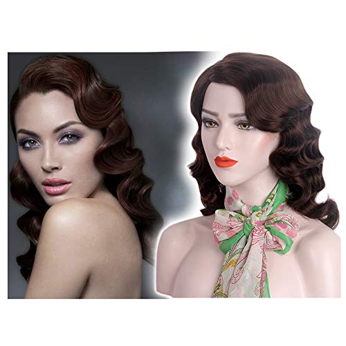 REEWES Long 1920s Wig Finger Wave Wig Curly Short Wig