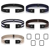 Fentar 5 Stück Gürtel Ohne Schnalle, Elastischer Schnallenfreier Gürtel Unsichtbarer Elastischer Gürtel Keine Schnalle Stretch Gürtels Verstellbare für Herren und Damen