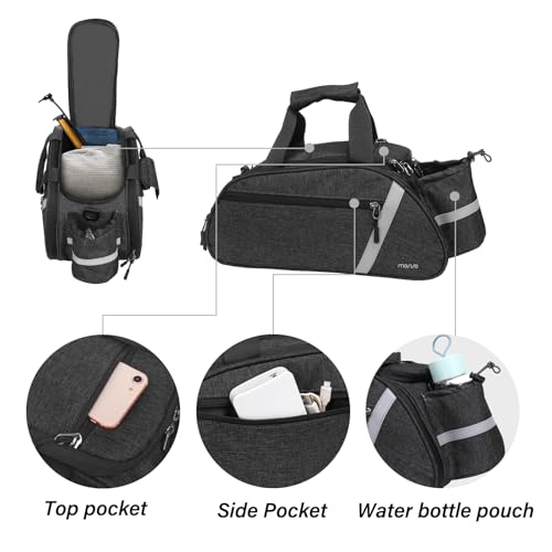MOSISO Bike Rack Bag, Waterproof Bicycle Trunk Pannier Rear Seat Handbag - image 3