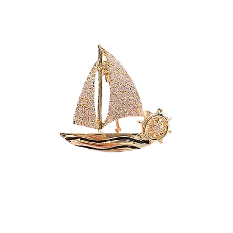 Boat Brooch Pin for Men & Women | Smooth Sailing Badge Anti Slip Suit Corsage Lapel Accessory-image-15