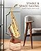 STRICH Wooden Saxophone Stand Display For Alto Tenor Sax, Handmade Solid Wood Floor Stand Holder Colour Walnut, Weighted Heavy Base (FH-4, Sax)