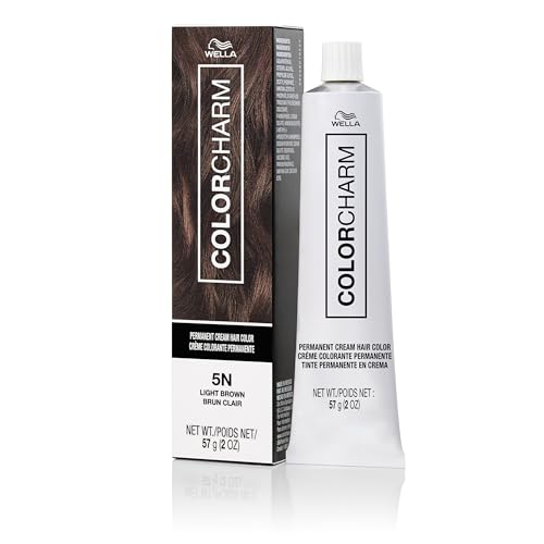 Image of COLORCHARM Permanent Cream Hair Dye | Brown Hair Color | Medium to Golden Caramel, Cool Natural, Brunette Shades | 100% Gray Coverage | Vegan, Free of Phthalates & Parabens | 2 oz.