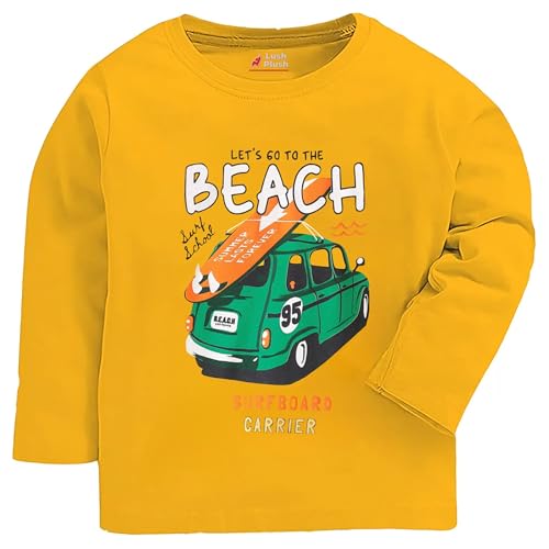 Image of Lush Plush Boys Cotton Full Sleeves Printed T-Shirt (Multicolor) Combo Pack
