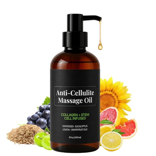 Body and Us Anti Cellulite Massage Oil - Hydrating Body Massage Oil for Smooth Firm-Looking Skin Firming Refreshing Aromatic Full Body Massage Moisturizer for Daily Bodys Care 240ml