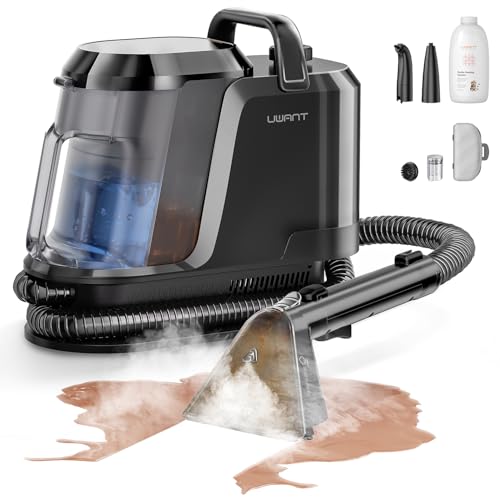 Image of Uwant Carpet Cleaner Machine with Steam&Hot&Cold Water System 18Kpa Powerful Suction Upholstery Cleaner Machine with Textile Cleaner for Pets, Carpet Steam Cleaner with Specialty Tools for Cars