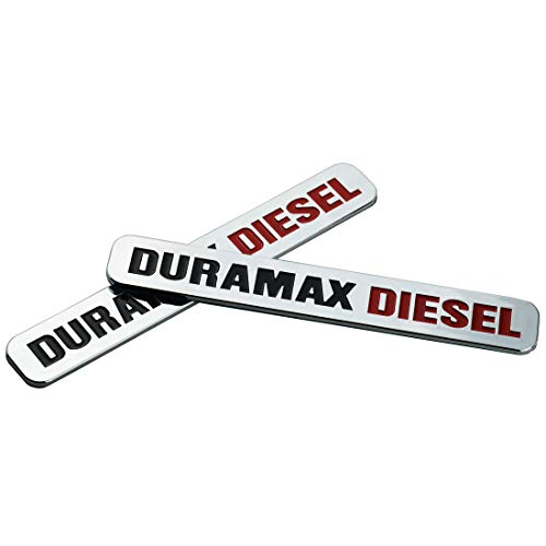 Image of Truck Emblem 3D Fender Door Hood Tailgate Badges Nameplate Letter Compatible with Duramax Allison 2Pack (Chrome Black Red)