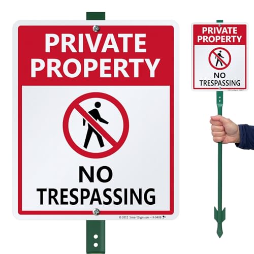 Panneau No Trespassing aluminium signalisation propriété privée 25x30