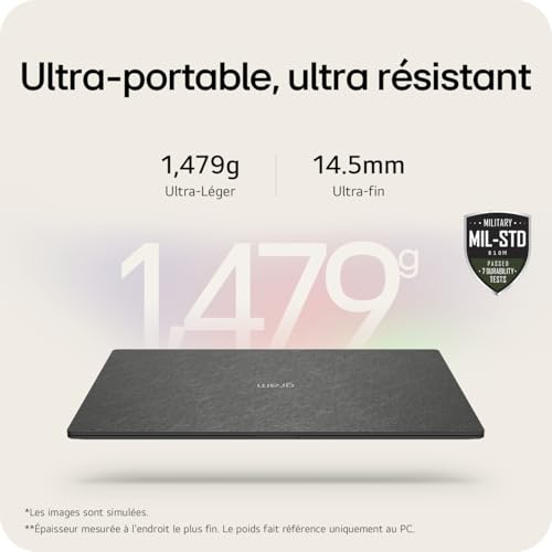 LG gram Pro 17Z90TR E.AD8BF 17 Core Ultra 7 RAM SSD AZERTY - vue 5