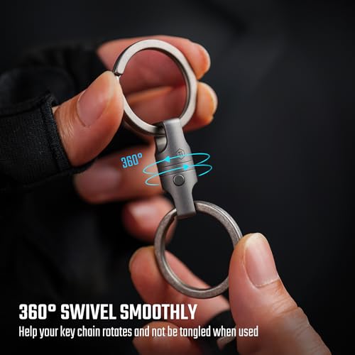 Image of KeyUnity Titanium Magnetic Quick Release Keychain, One-Hand Detachable Connector for Car Keys, USB Drives and EDC, Gear, KA45 Large-1 Pack