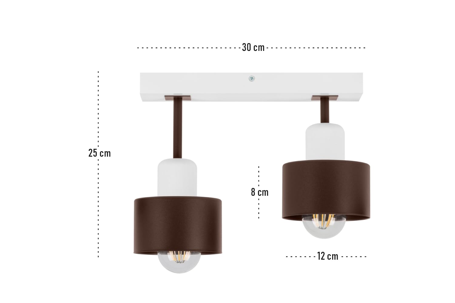 Lámpara de techo LED suspensión para sala de estar cocina dormitorio moderno metal y madera haya, 2 pantallas BR30x7WE