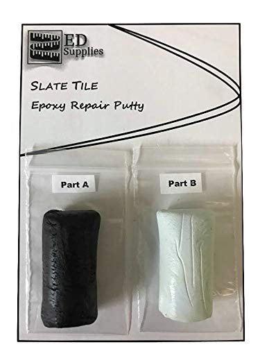 Floor & Wall Slate Tile Epoxy Repair Putty - Repairs Chips, Cracks, Holes & Defects. 38g (Dark Grey)