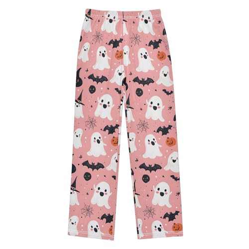Pink Ghosts Bat Pajama Pants Long Sleep Pants Soft Pajama Bottoms With Pockets