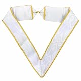 Bricks Masons 33rd Degree Scottish Rite Collarette - White & Gold Moire