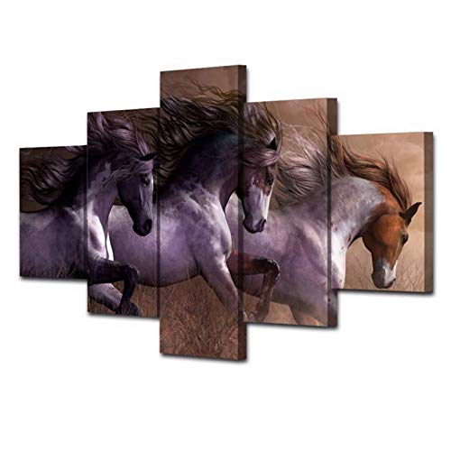 Peinture de cheval sur toile grand format pour habiller un grand mur vide sans cadre