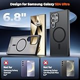 SUPFINE Magnetic for Samsung Galaxy S24 Ultra Case(Compatible with MagSafe) (Military Grade Drop Protection) Slim Translucent Shockproof Phone Case,Black - Image 2