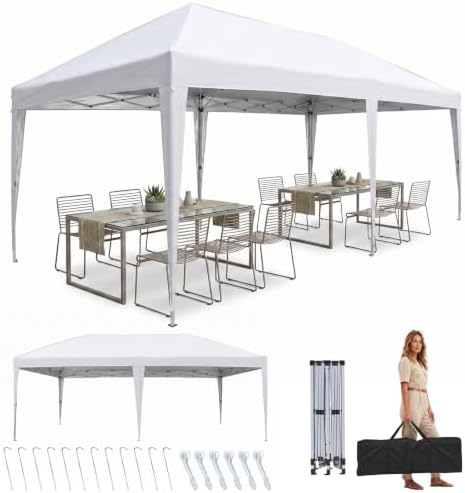 Yarvanta 10x20 Pop up Canopy Tent Outdoor Gazebo Carpas para Fiestas White — view 8