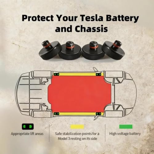 Image of Chirano Lifting Jack Pads Compatible with Tesla Model 3 /S /X /Y /Y Juniper, 4 Pucks with a Storage Case, Accessories for Tesla Vehicles 2013 to 2026