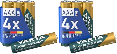Piles AAA rechargeables VARTA Accu Power 1000 mAh sans effet mémoire