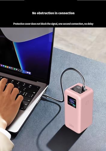 FTRONGRT Hülle Kompatibel mit UGREEN Nexode 20000mAh 130W Powerbank, Rundum-Schutz, Staubdicht, Anti-Fall, Silikonschutzhülle Kompatibel mit UGREEN Nexode 20000mAh 130W Powerbank. Rosa