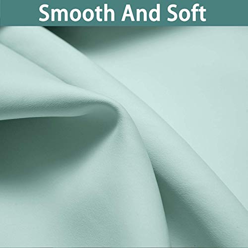 Image of Yakamok 2 Thick Layers Completely Blackout Window Treatment Thermal Insulated Noise Reducing Drapes for Living Room(52Wx96L, Aqua, 2 Panels)