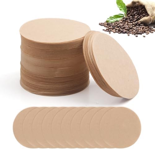 Unbleached Natural Paper, 300 Pcs Coffee Filter Paper, 6.4x6.4 Cm Coffee Filters Round Replacement, Round Coffee Filters Papers Filters, Coffee Tea Filter Suitable for Most Coffee Makers